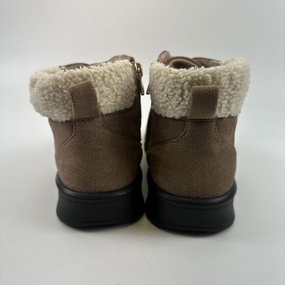 Bzees Generation Bootie Tan Faux Suede Ankle Boot Zip Washable Round Toe Women 8 - Picture 5 of 12